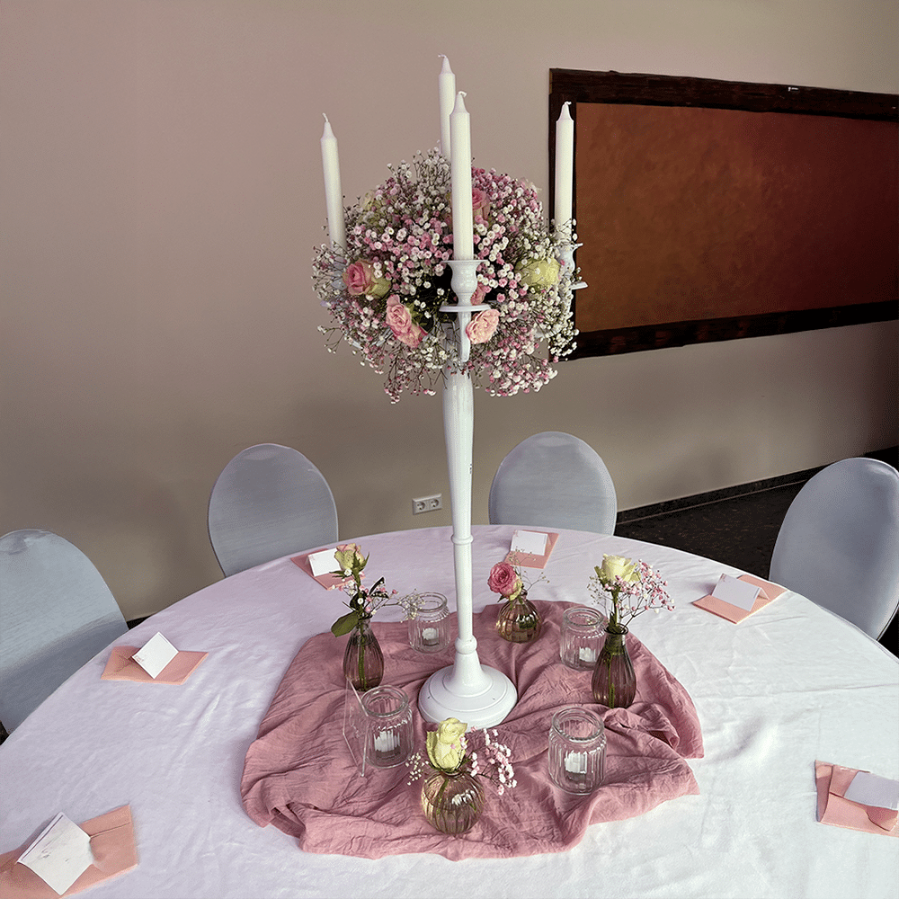 Kerzenhalter 5-armig in Weiß