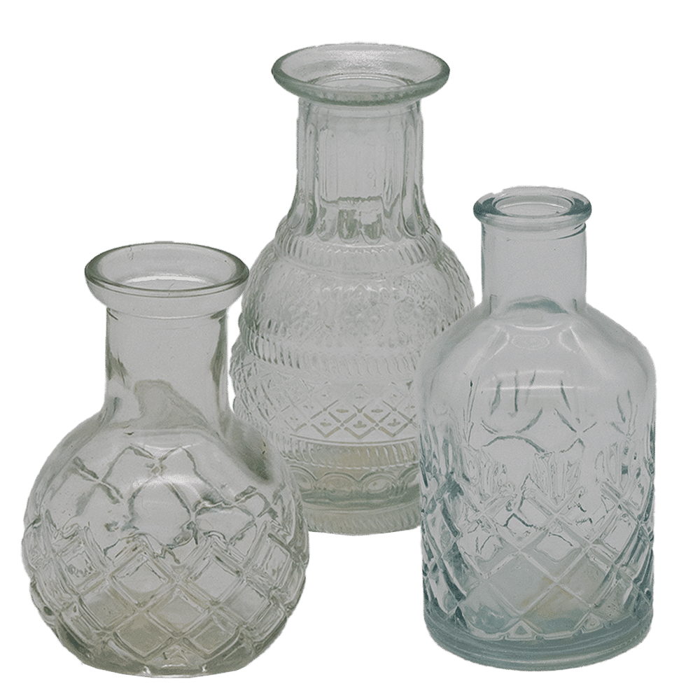 Vase aus Glas in verschiedenen Größen