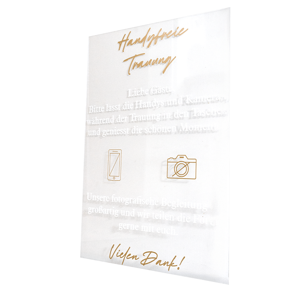 Schild "Handyfreie Trauung"